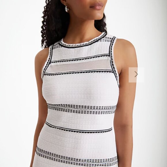 Textured Body Contour Midi Dress by Express - Size Small - Black & White Striped - Picture 4 of 12